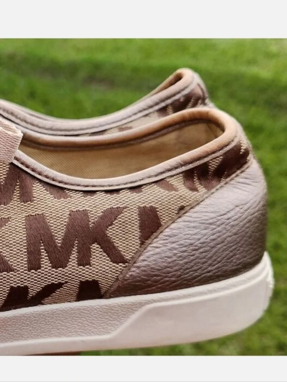 Michael Kors Rose Gold Logo-Print Low Top Sneakers